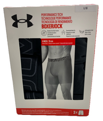 Under Armour Performance Tech Boxerjock Underwear Boxer Brief Size Large 3 Pack