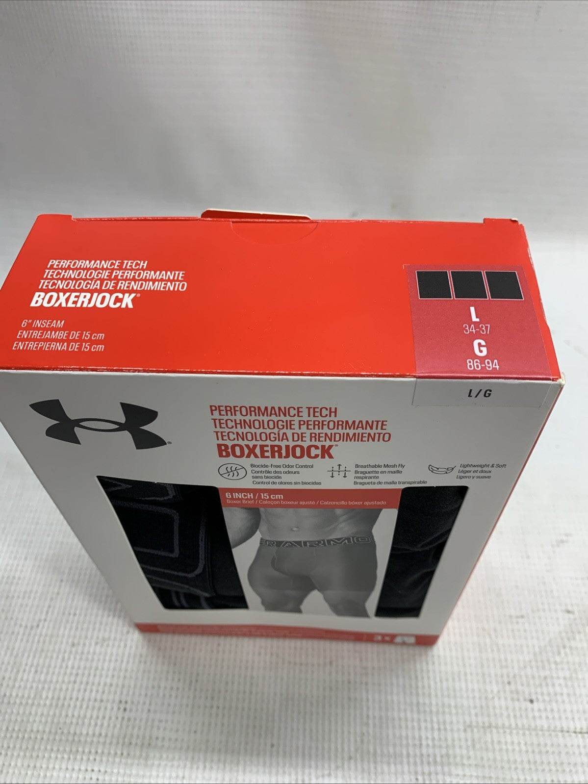 Under Armour Performance Tech Boxerjock Underwear Boxer Brief Size Large 3 Pack