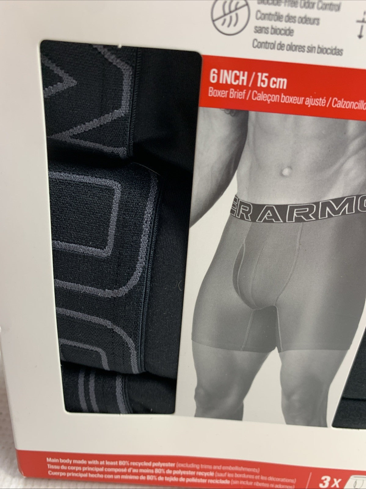 Under Armour Performance Tech Boxerjock Underwear Boxer Brief Size Large 3 Pack