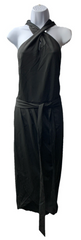 Hanna Nikole Women Plus Size Wrap Front Party Dress Size 20W Sleeveless Black