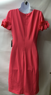 Adrianna Papell Womens Knit Crepe Short Dress Size 8 Red Short Sleeve AP1D105268