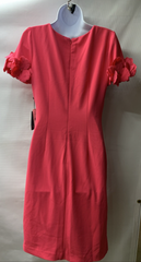 Adrianna Papell Womens Knit Crepe Short Dress Size 8 Red Short Sleeve AP1D105268