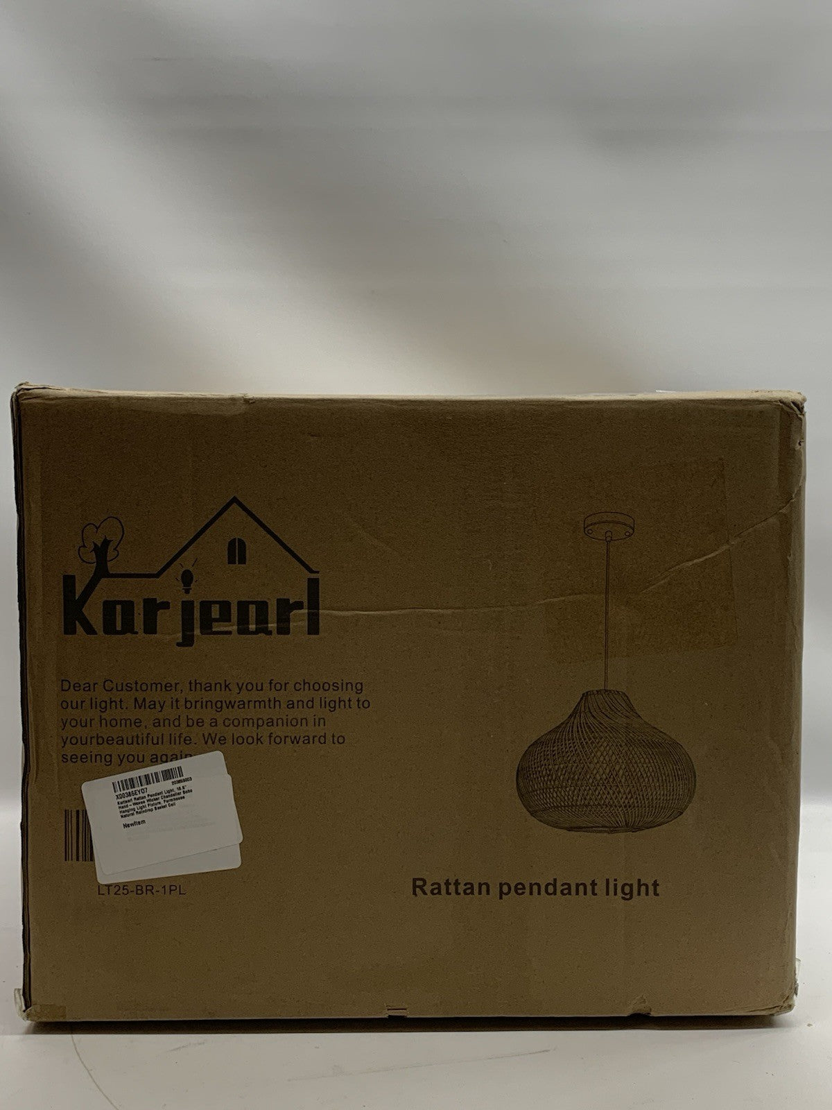 Karjear Black Rattan Chandelier 16.5 inch Large Wicker Pendant Lights Fixture