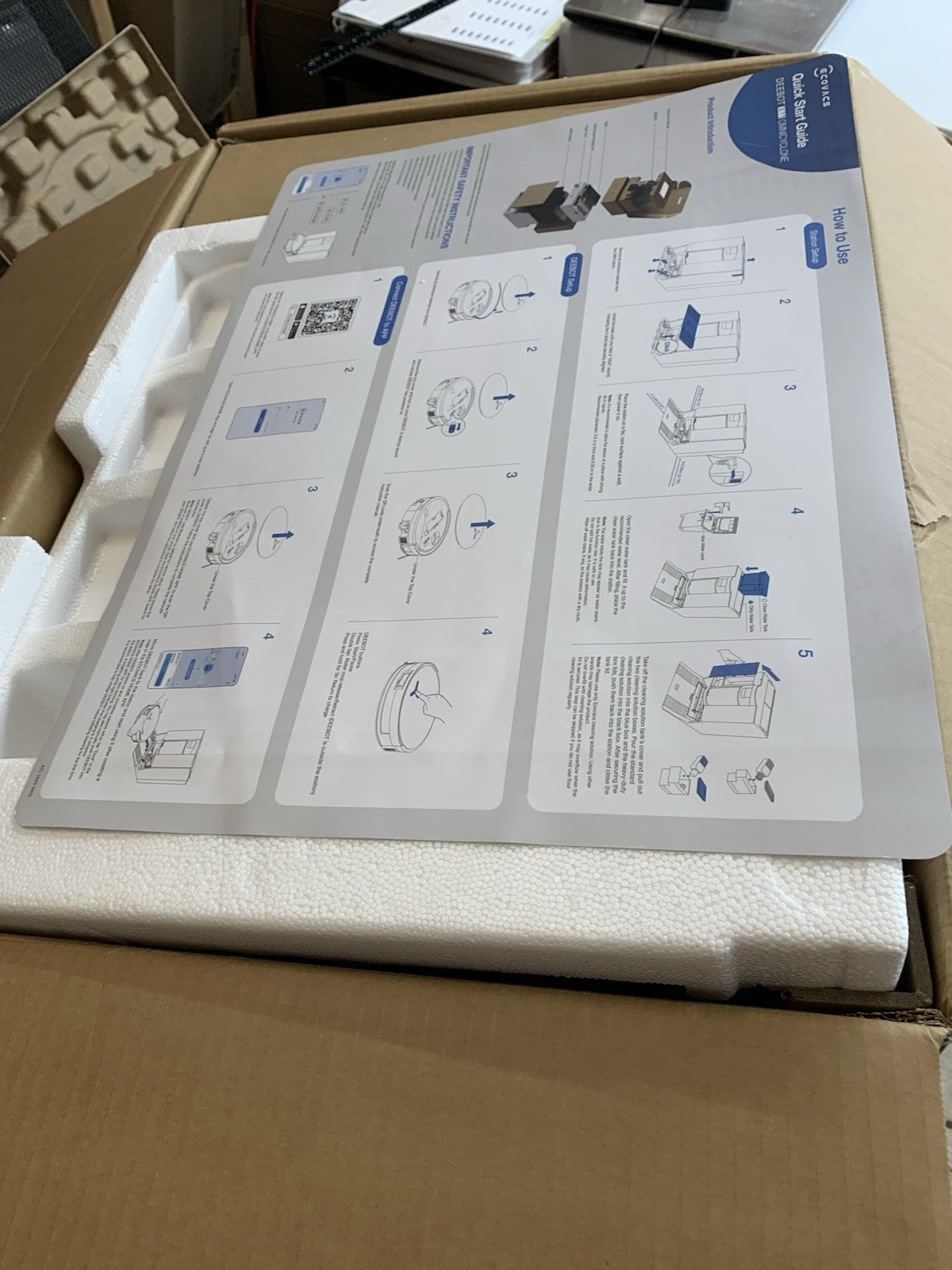 ECOVACS DEEBOT X11 OmniCyclone Robot Vacuum & Mop for Large Homes Pet Hair USED