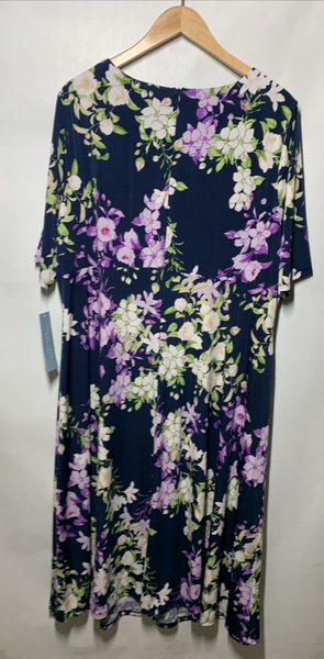 London Times T8077W Womens Empire Waist A-line Midi Wedding Guest Dress Size 20W