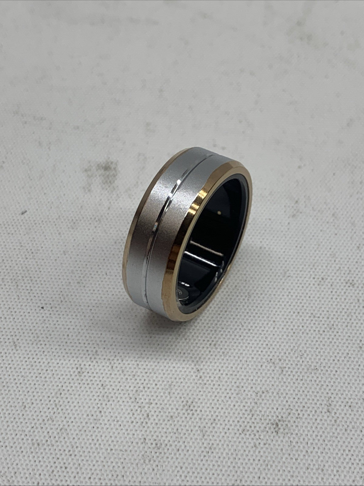 Smart Ring Wearable Fitness Ring Health Tracker Sleep Silver/Gold Border Size 9