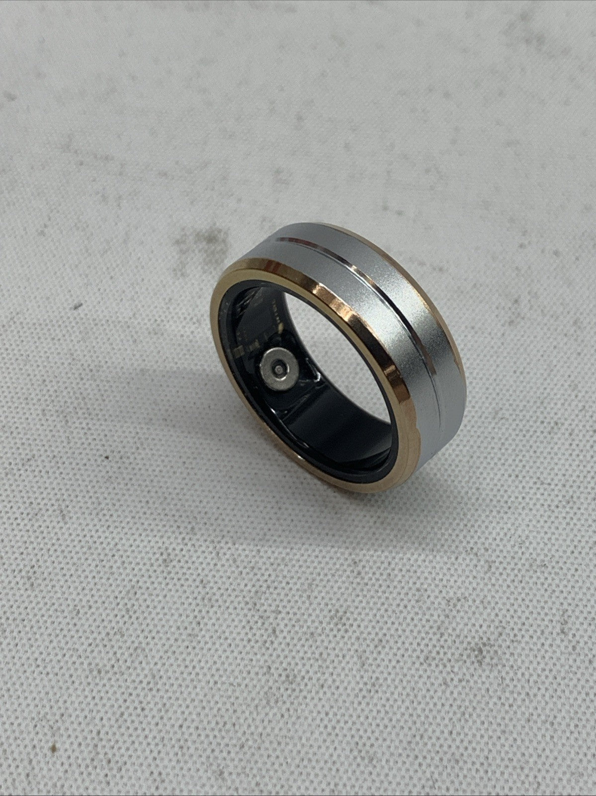 Smart Ring Wearable Fitness Ring Health Tracker Sleep Silver/Gold Border Size 9