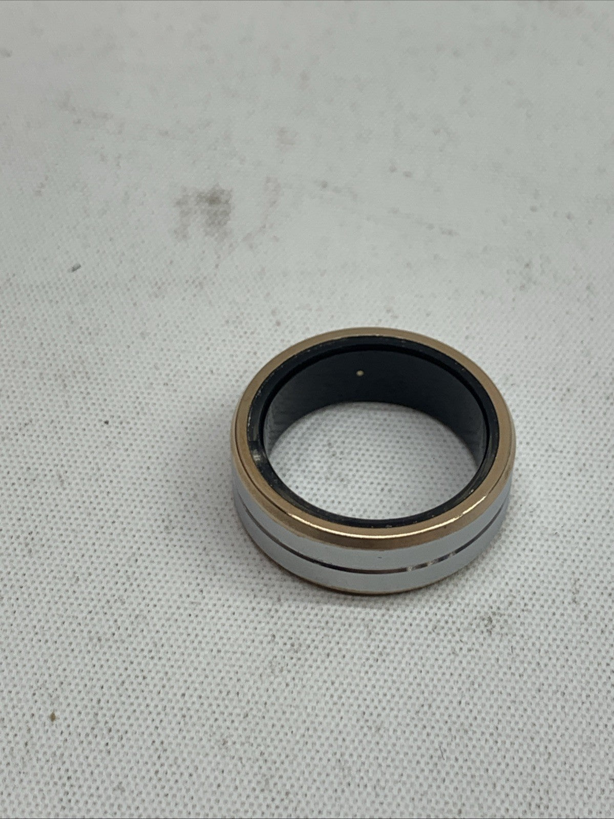 Smart Ring Wearable Fitness Ring Health Tracker Sleep Silver/Gold Border Size 9
