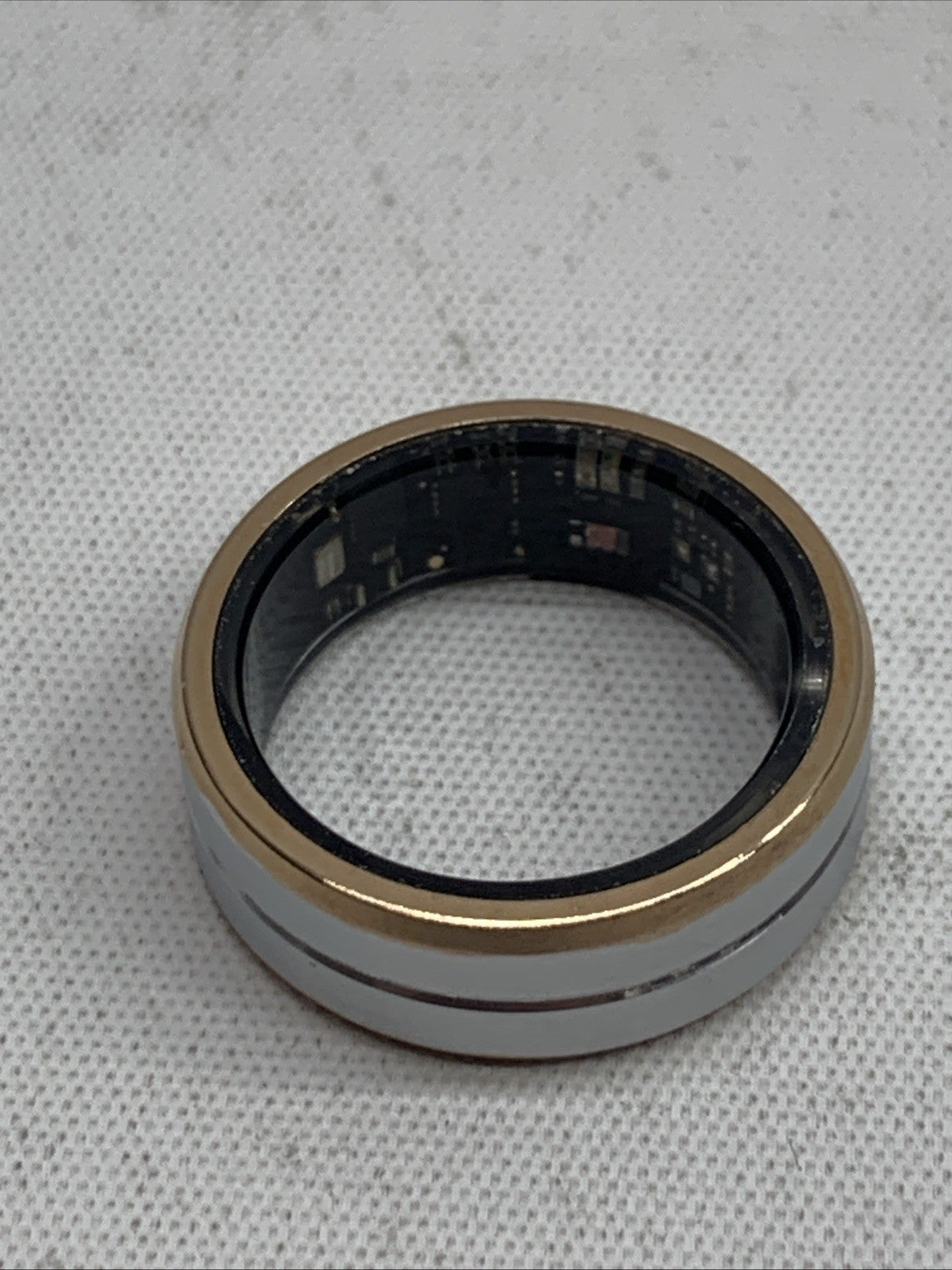 Smart Ring Wearable Fitness Ring Health Tracker Sleep Silver/Gold Border Size 9