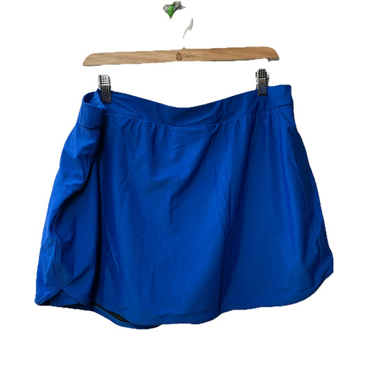 Hanna Nikole Womens Plus Size High Waisted Swim Skirt Size 20W Blue New Tags