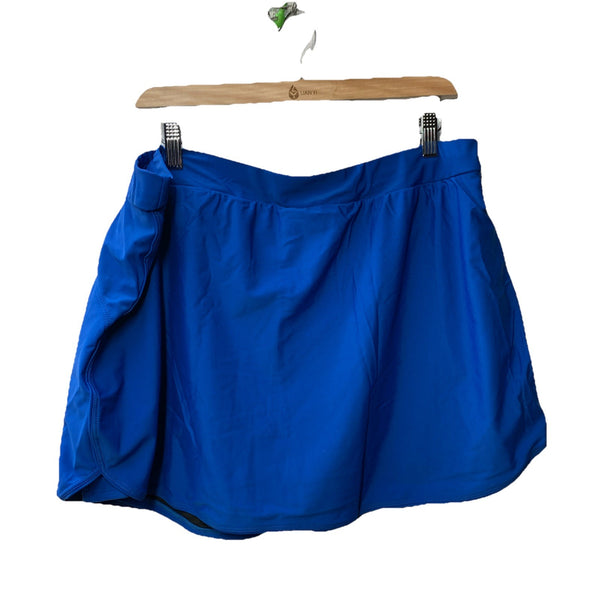Hanna Nikole Womens Plus Size High Waisted Swim Skirt Size 20W Blue New Tags
