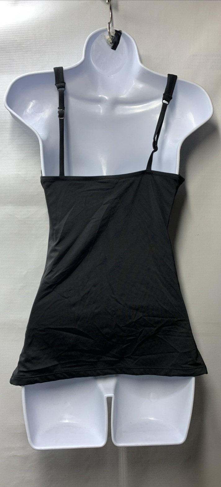 Amazon Essentials Tankini Swim Top Swimsuit Swimwear Costume Size S Black UPF50+