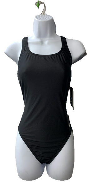 Speedo Women's Team Black One Piece Swimwear 10/36 Competition New Tags