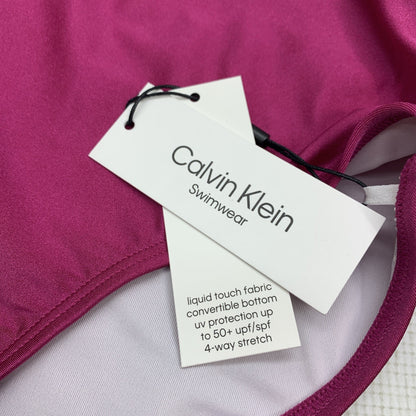 Calvin Klein Women's Convertible Swim Bottom Swimsuit Size S, Fuchsia Shimmer