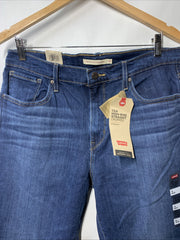 Levi's Women Premium 724 High Rise Straight Crop Jeans Long Pants w/Pockets 14