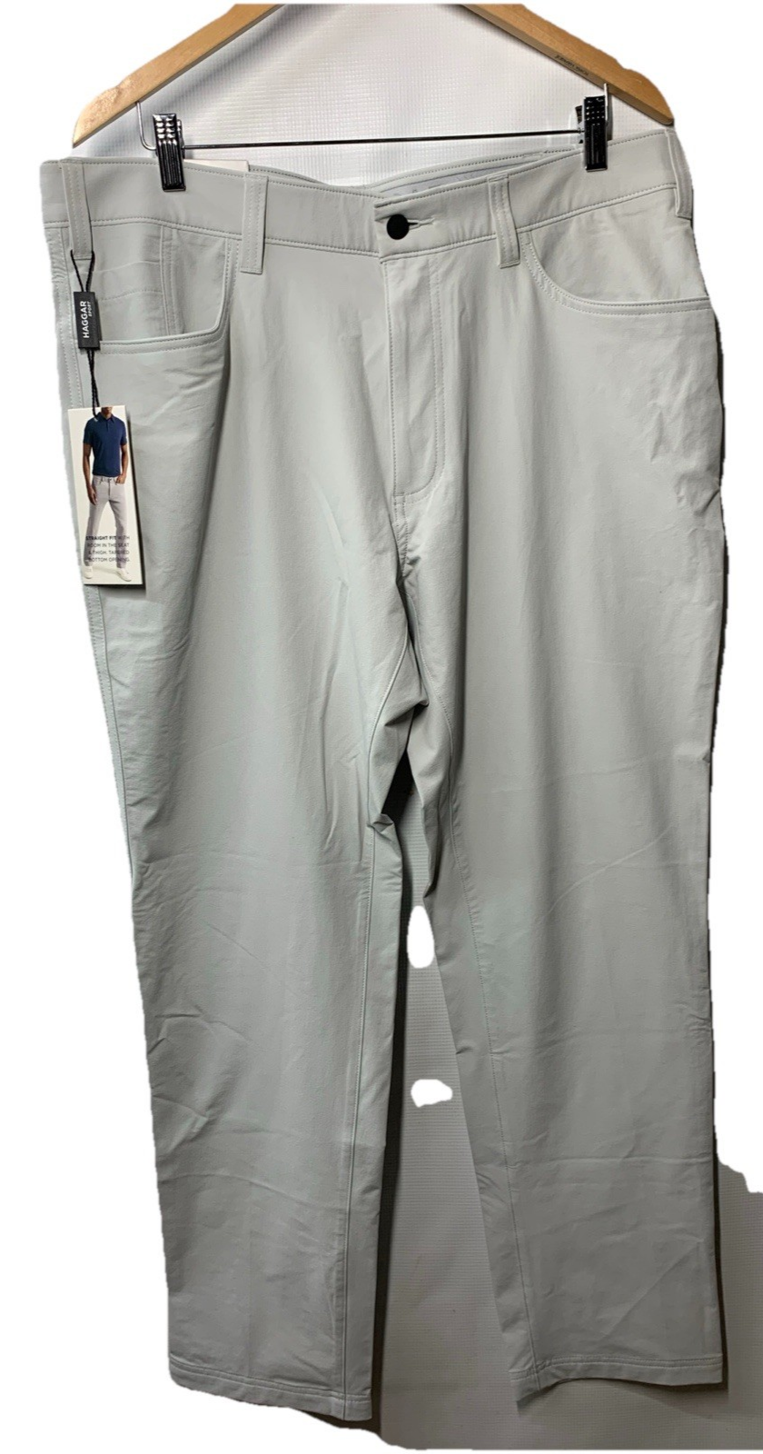 Haggar Sport Mens Performance 5-Pocket Stretch Straight Fit Tech Pant Size 38x32