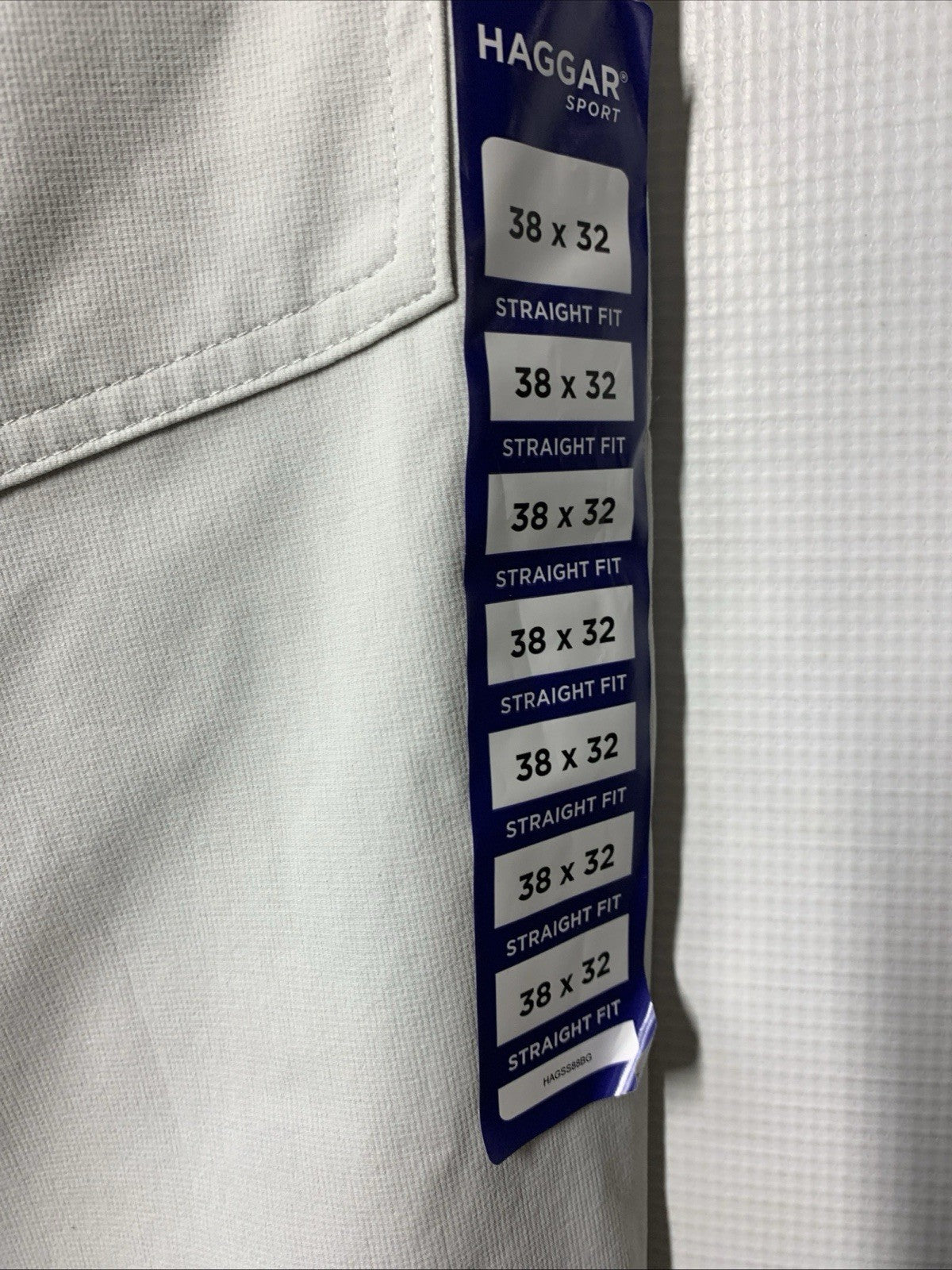 Haggar Sport Mens Performance 5-Pocket Stretch Straight Fit Tech Pant Size 38x32