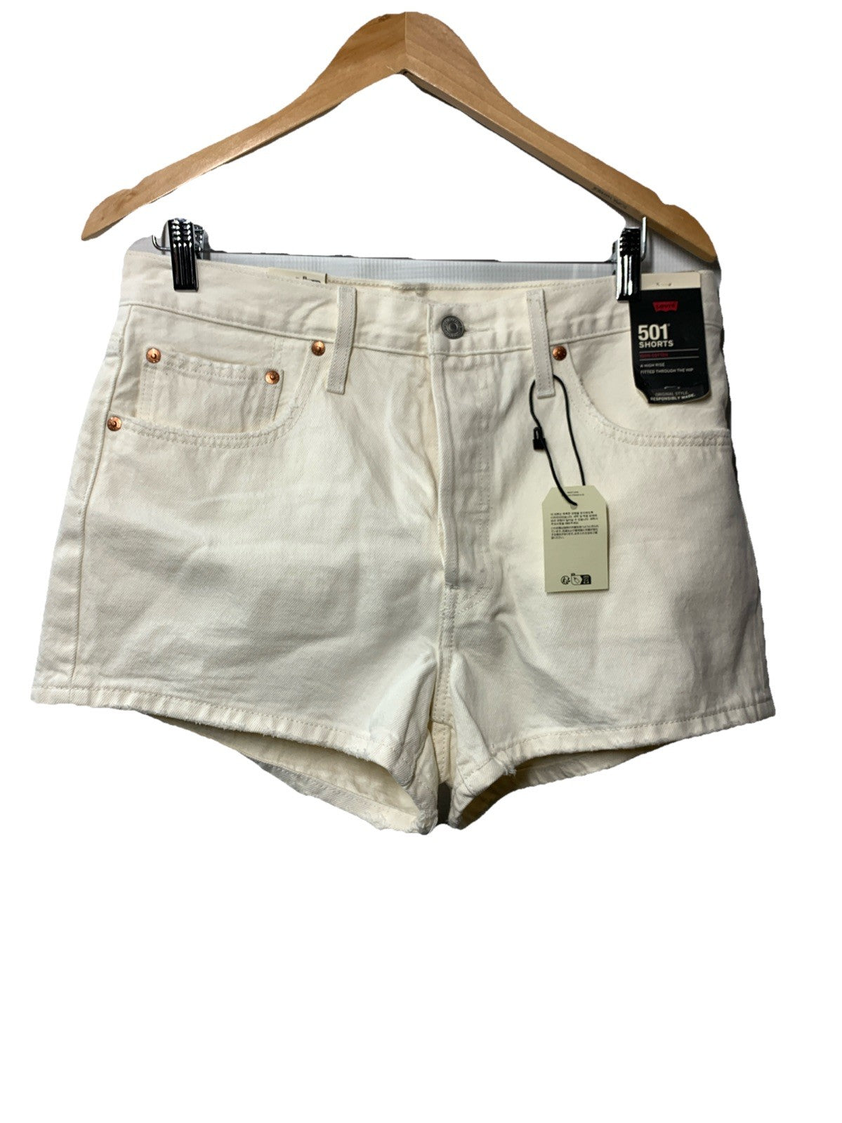 Levi's® Women's 501 Original Premium High-Rise Jean Shorts Cotton White Size 31