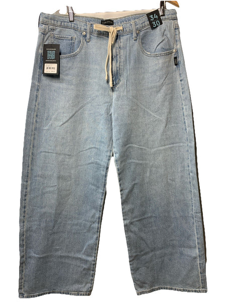 Silver Jeans Co. Women's Be Easy Straight Leg Drawstring Jeans Long Pants 34/30