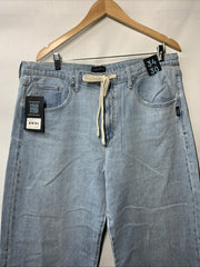 Silver Jeans Co. Women's Be Easy Straight Leg Drawstring Jeans Long Pants 34/30