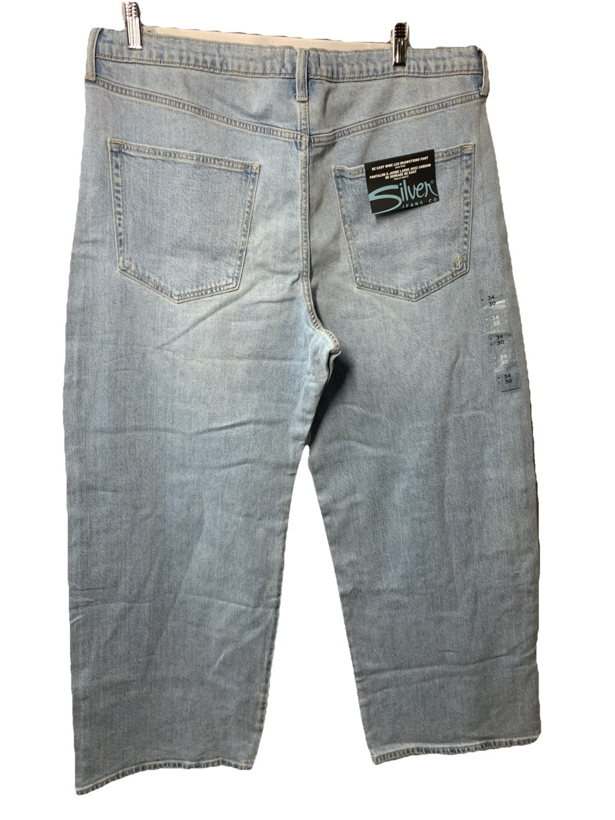 Silver Jeans Co. Women's Be Easy Straight Leg Drawstring Jeans Long Pants 34/30
