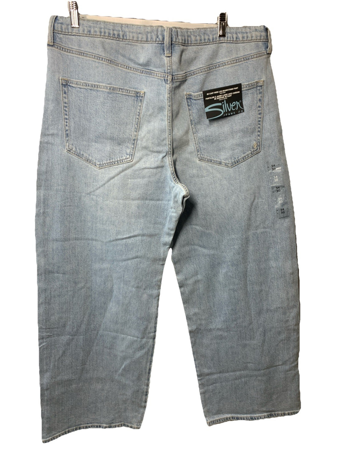 Silver Jeans Co. Women's Be Easy Straight Leg Drawstring Jeans Long Pants 34/30