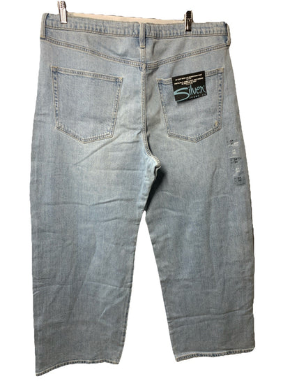 Silver Jeans Co. Women's Be Easy Straight Leg Drawstring Jeans Long Pants 34/30