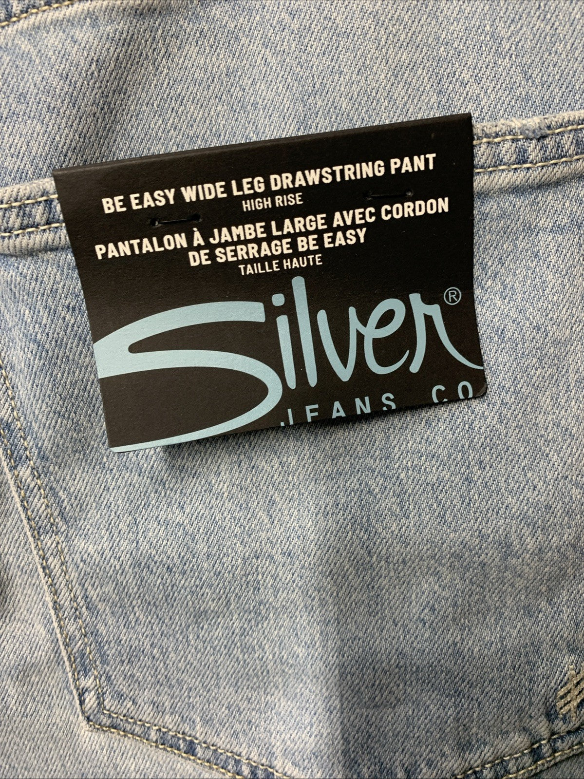 Silver Jeans Co. Women's Be Easy Straight Leg Drawstring Jeans Long Pants 34/30