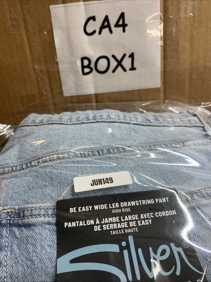 Silver Jeans Co. Women's Be Easy Straight Leg Drawstring Jeans Long Pants 34/30