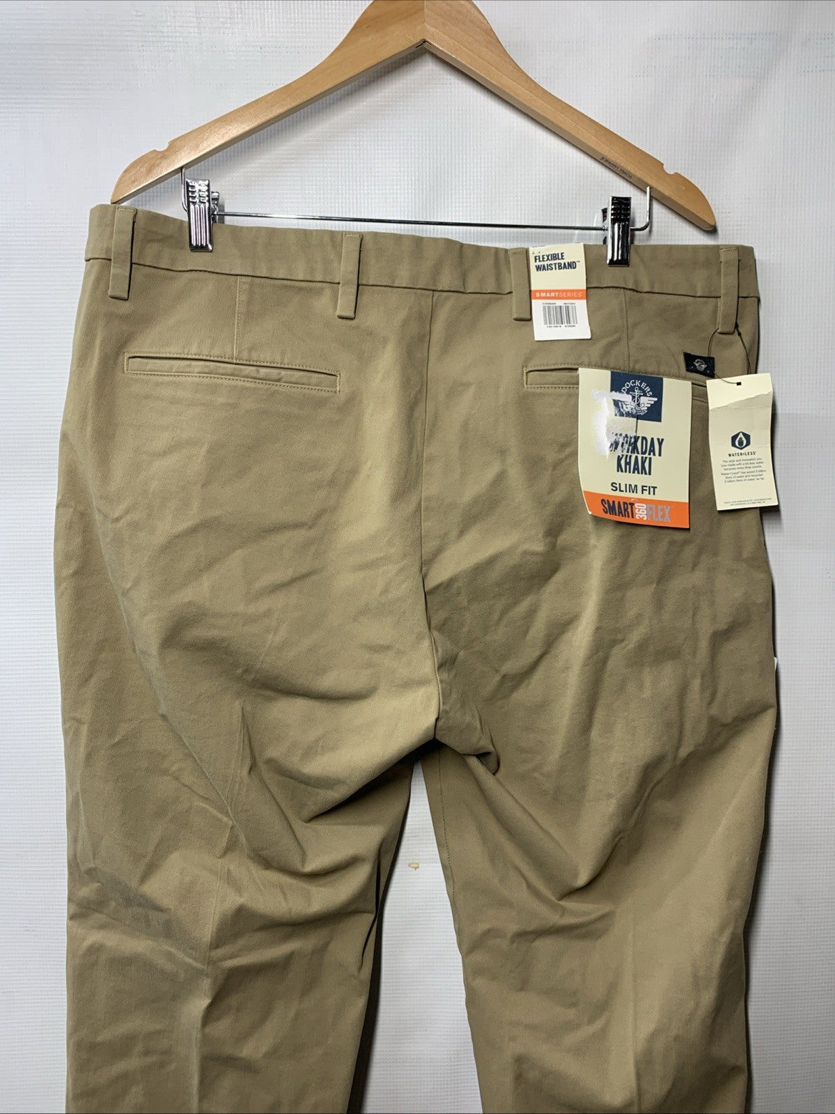 Dockers Men Slim Fit Workday Khaki Smart 360 Flex Long Pants w/Pocket Size 38x32