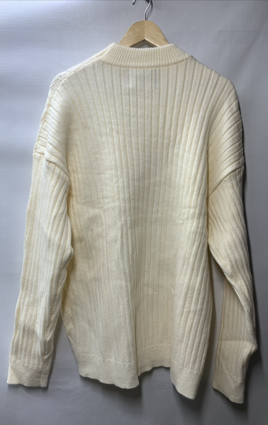 Aelfric Eden Women’s Vintage Oversized Cable Knit Sweater 2XL Ivory Long Sleeve