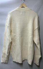 Aelfric Eden Women’s Vintage Oversized Cable Knit Sweater 2XL Ivory Long Sleeve