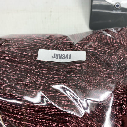 Adrianna Papell Metallic Blouson Gown Special Occasion Dress Burgundy Size 10