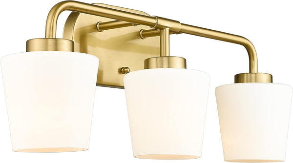 Audickic Brushed Gold Bathroom Vanity Light Farmhouse Brass Sconce Wall Lighting