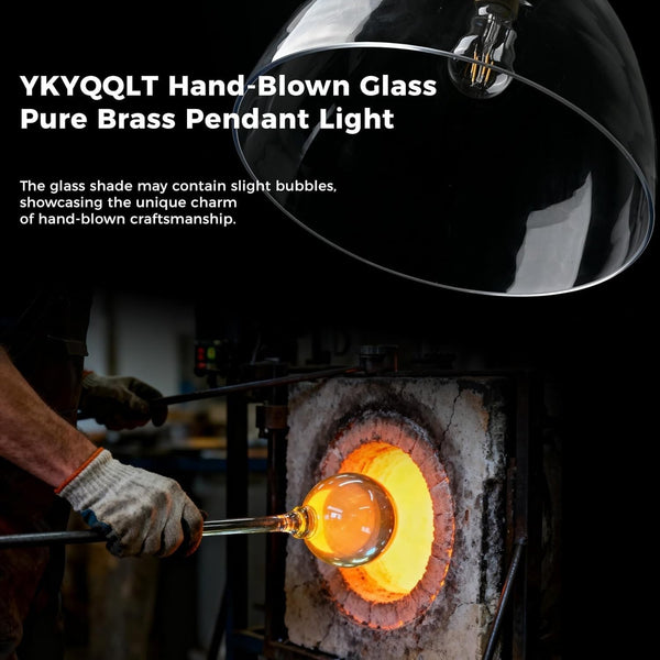Ykyqqlt Mondern Large Black Kitchen Island Pendant Light 10W 1-Light Glass And