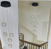 5-Light Raindrop Crystal Chandelier for High Ceilings - Elegant Foyer Light