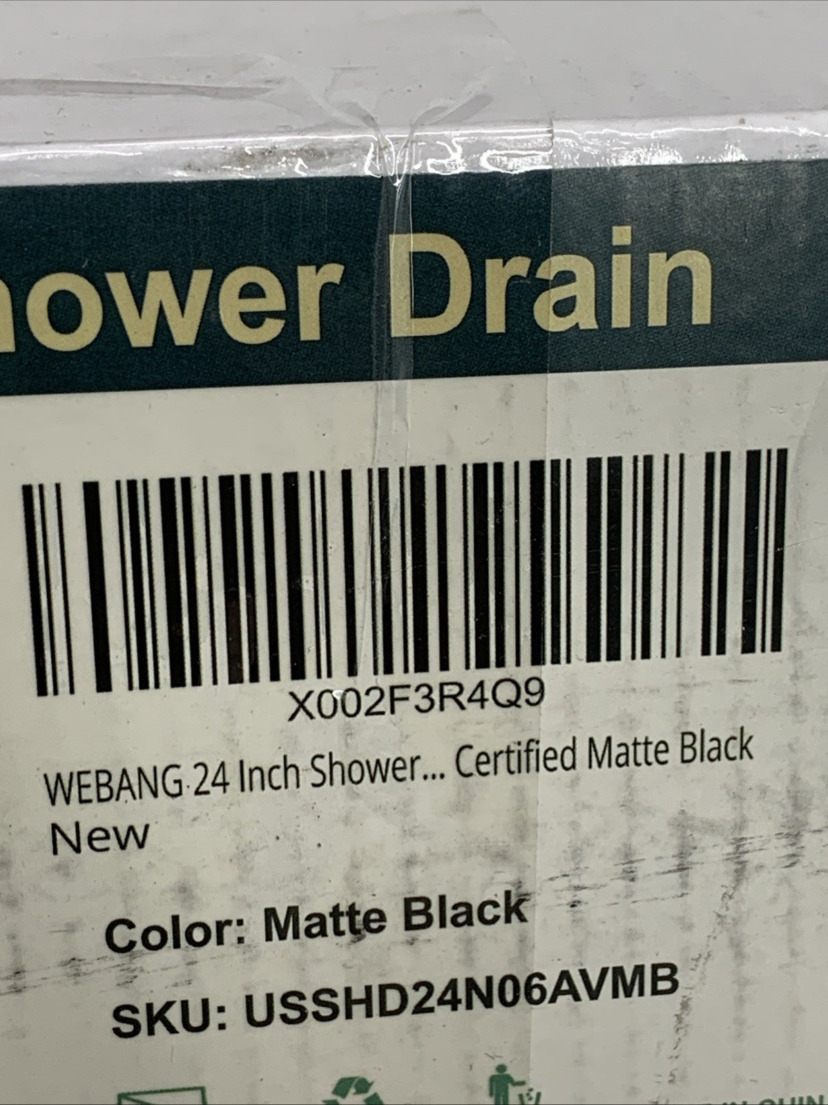 24 Inch Linear Shower Drain Rectangular Floor Drain with Accessories Square Hole