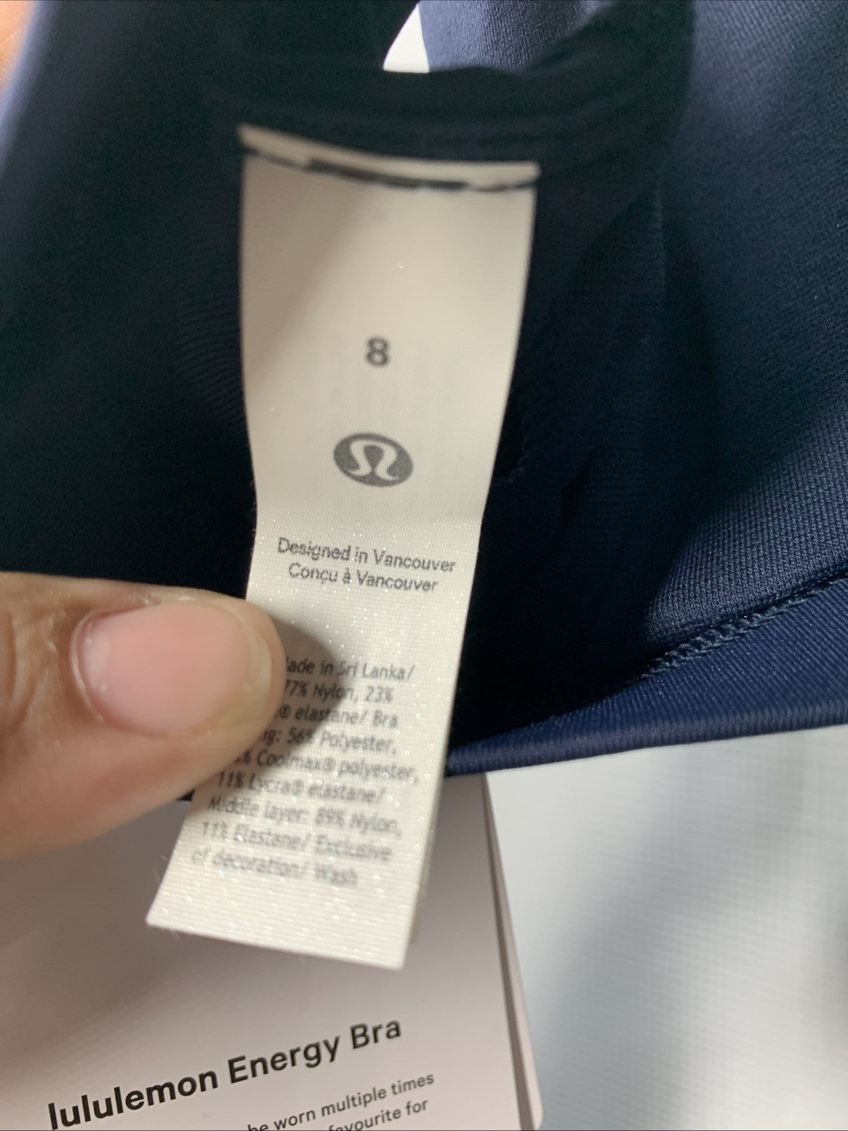 Lululemon LW2EB2S Energy Bra Women's Strappy Yoga Sports Bra Breathable Size 8