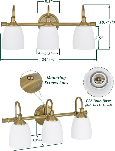 3-Light Champagne Bronze 24