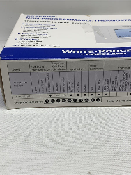 White-Rodgers Emerson 1F85U-22NP Non-Programmable Thermostat 80 Series - White