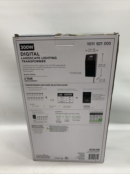 Hampton Bay ER-300-1215-AL 300W Low Voltage Digital Landscape Lighting Transform