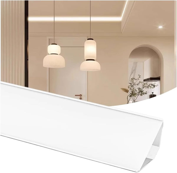 DGLILUAN 6 Pack 3.2ft LED Channel Aluminum Crown Moulding LED Diffuser Track