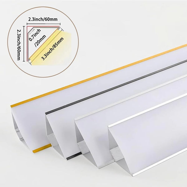 DGLILUAN 6 Pack 3.2ft LED Channel Aluminum Crown Moulding LED Diffuser Track