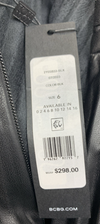 BCBGMAXAZRIA Women's Faux Leather Pleated Skirt with Back Zipper Size 6 Black