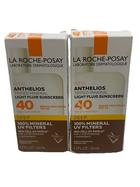 La Roche-Posay Anthelios Tinted Mineral Light Fluid Sunscreen 1.7floz - 2 Pack
