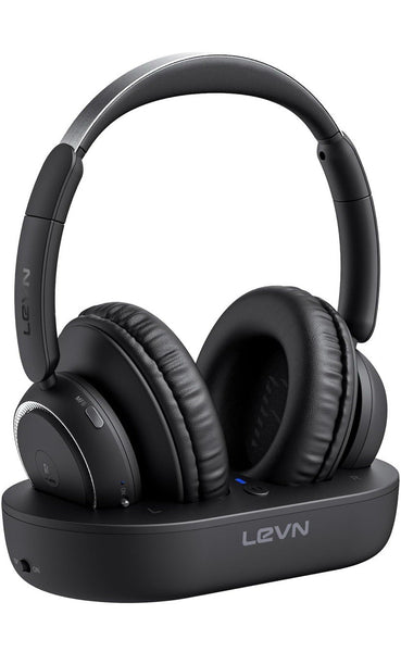 LEVN Bluetooth Wireless TV Headphones Watching Wireless Seniors Black LE-HS018