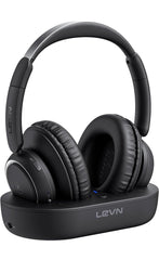 LEVN Bluetooth Wireless TV Headphones Watching Wireless Seniors Black LE-HS018