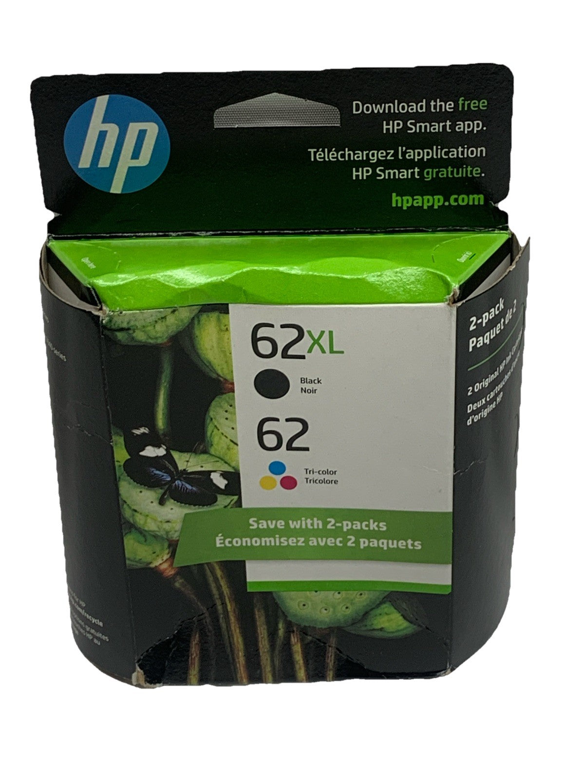 Genuine HP 62 XL Black & 62 Standard Tri-Color Multipack Ink Cartridges 2 PACK