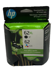 Genuine HP 62 XL Black & 62 Standard Tri-Color Multipack Ink Cartridges 2 PACK