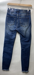 Resfeber Women's Ripped Boyfriend Jeans Stretch Skinny Jean Size 4 Long Pants